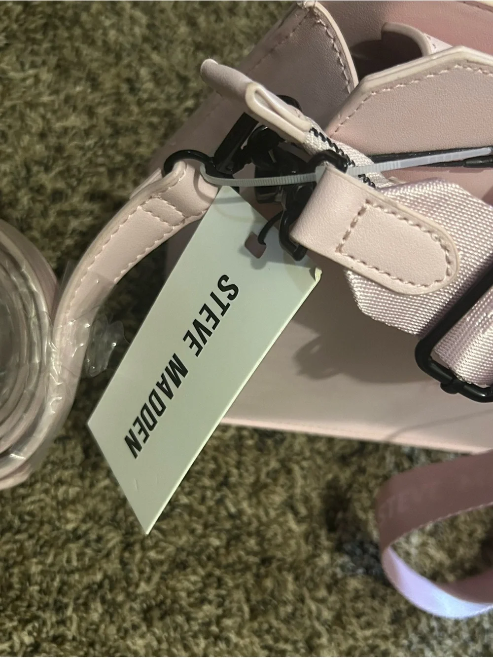 Steve Madden Pale Pink Tote with Black Logo Detail